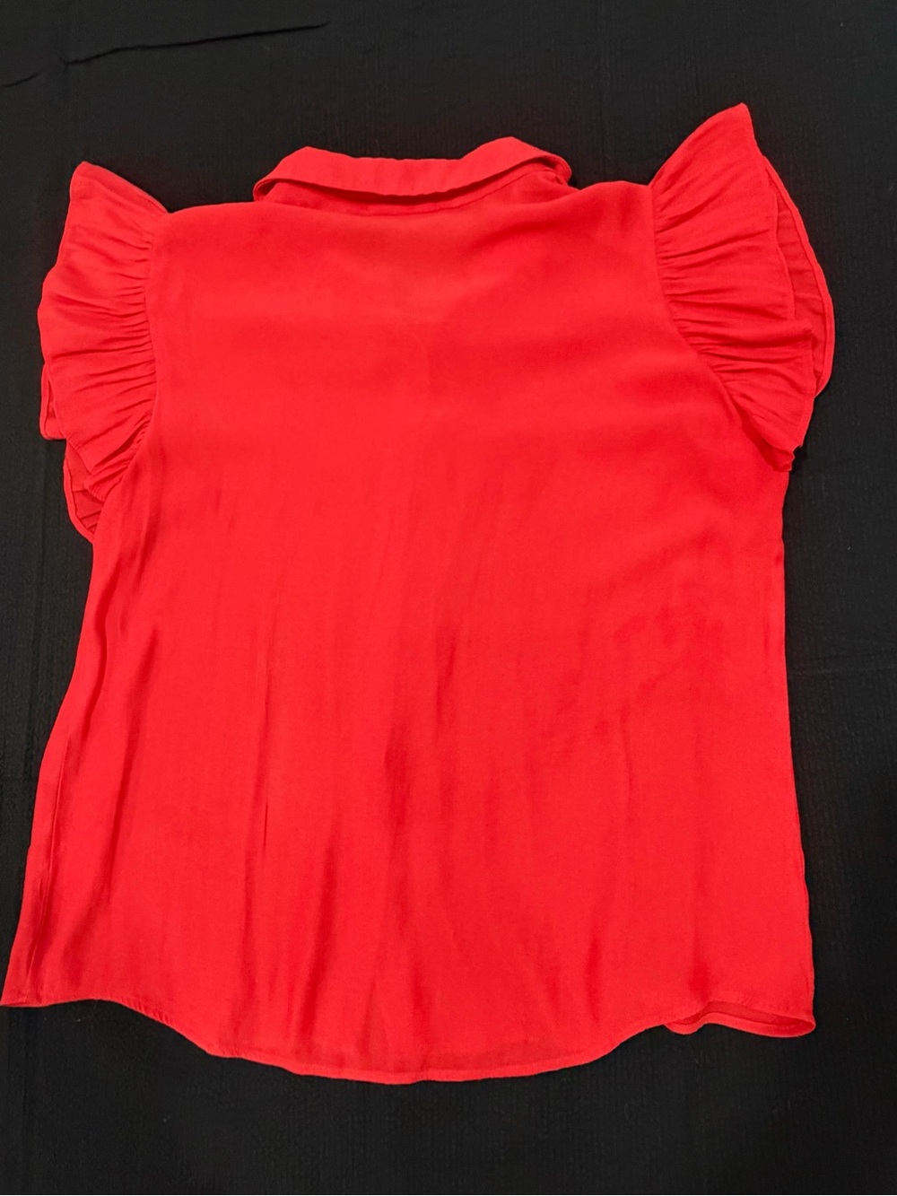 Forever 21 Red Ruffle Sleeve Button-Front Blouse - Picture 3 of 5